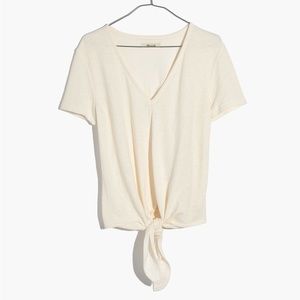 Madewell Texture & Thread V-Neck Modern Tie-Front Top size small